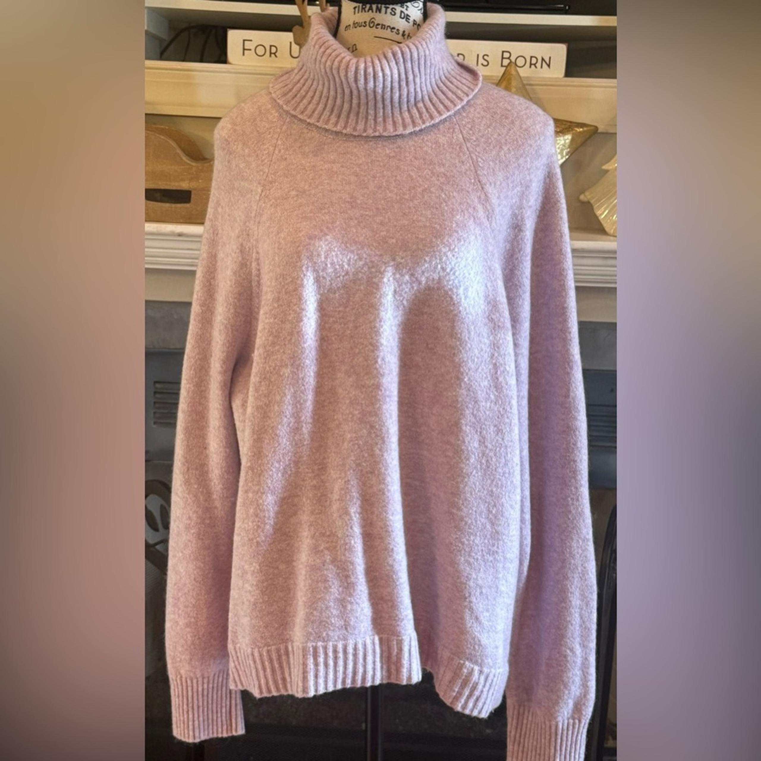 J Crew Wool Alpaca Blend Sweater Lavender Lilac Women’s Turtleneck XL Luxury