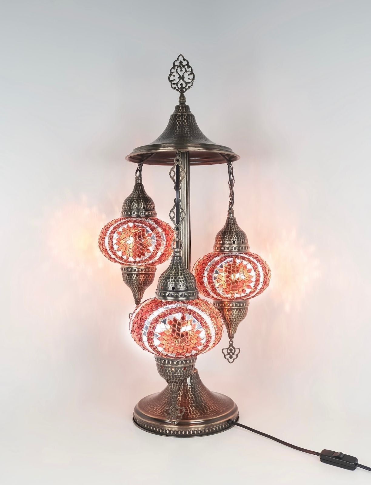 Turkish Hand Made Bohemian Orange Table Lamp
