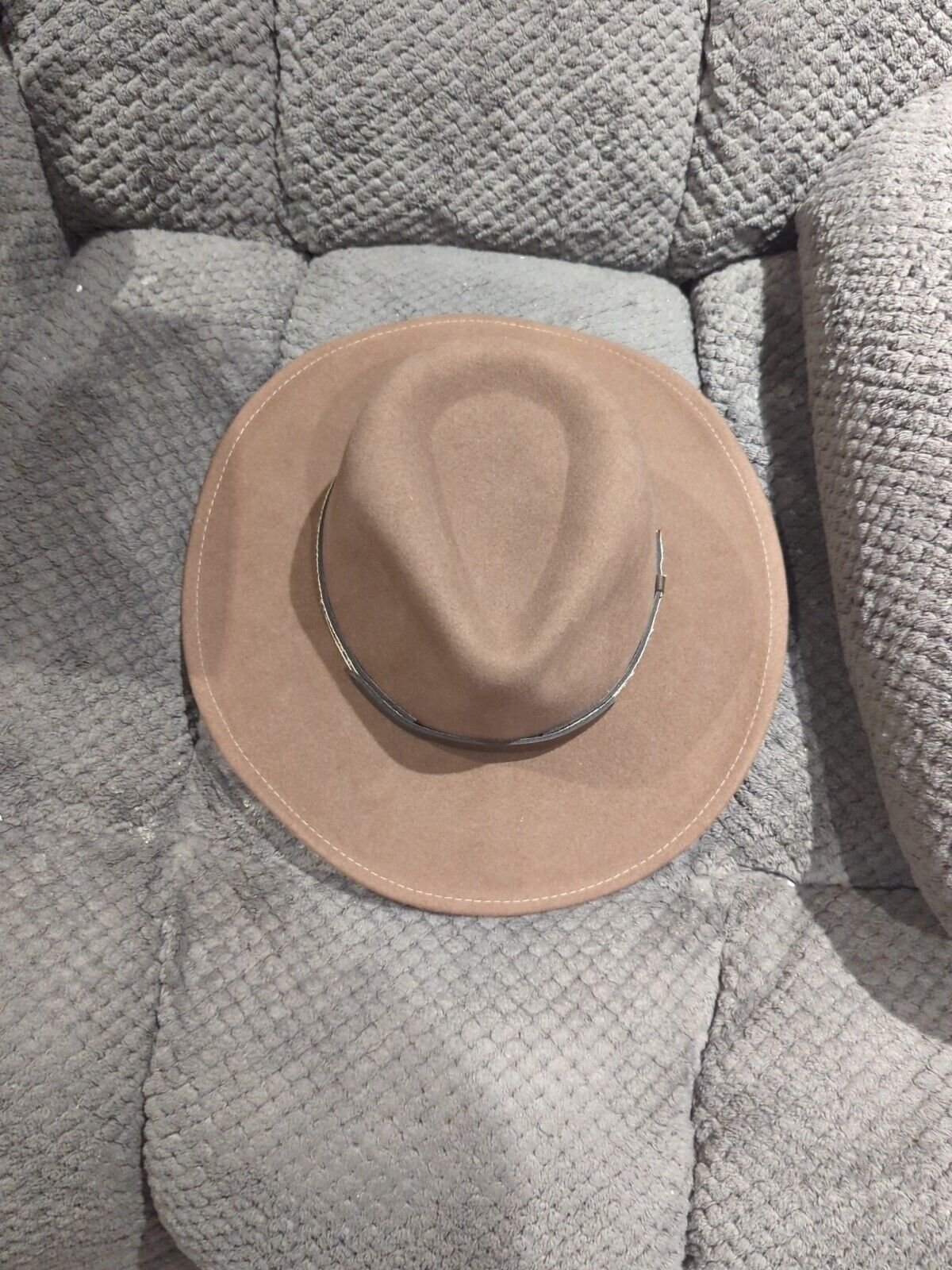 Vintage USA Made LITE FELT Fedora Hat Large Chocolate Brown 100% Wool WPL 5923