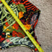 Vintage 1970s Tropical Dagger Long Sleeve Polo Bodysuit V Neck S M