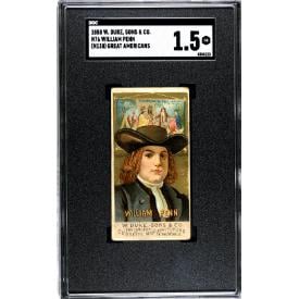 Graded 1888 W. Duke, Sons & Co. N76 Great Americans #NNOOOO William Penn Tobacc