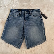 BLANK NYC Womens Tomboy Distressed Denim Shorts Cut Off Raw Hem (28) Inseam 9.5