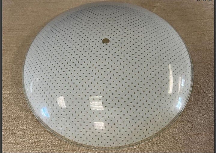 4 NIB Mid Century Modern White Dotted Glass Ceiling Light Covers