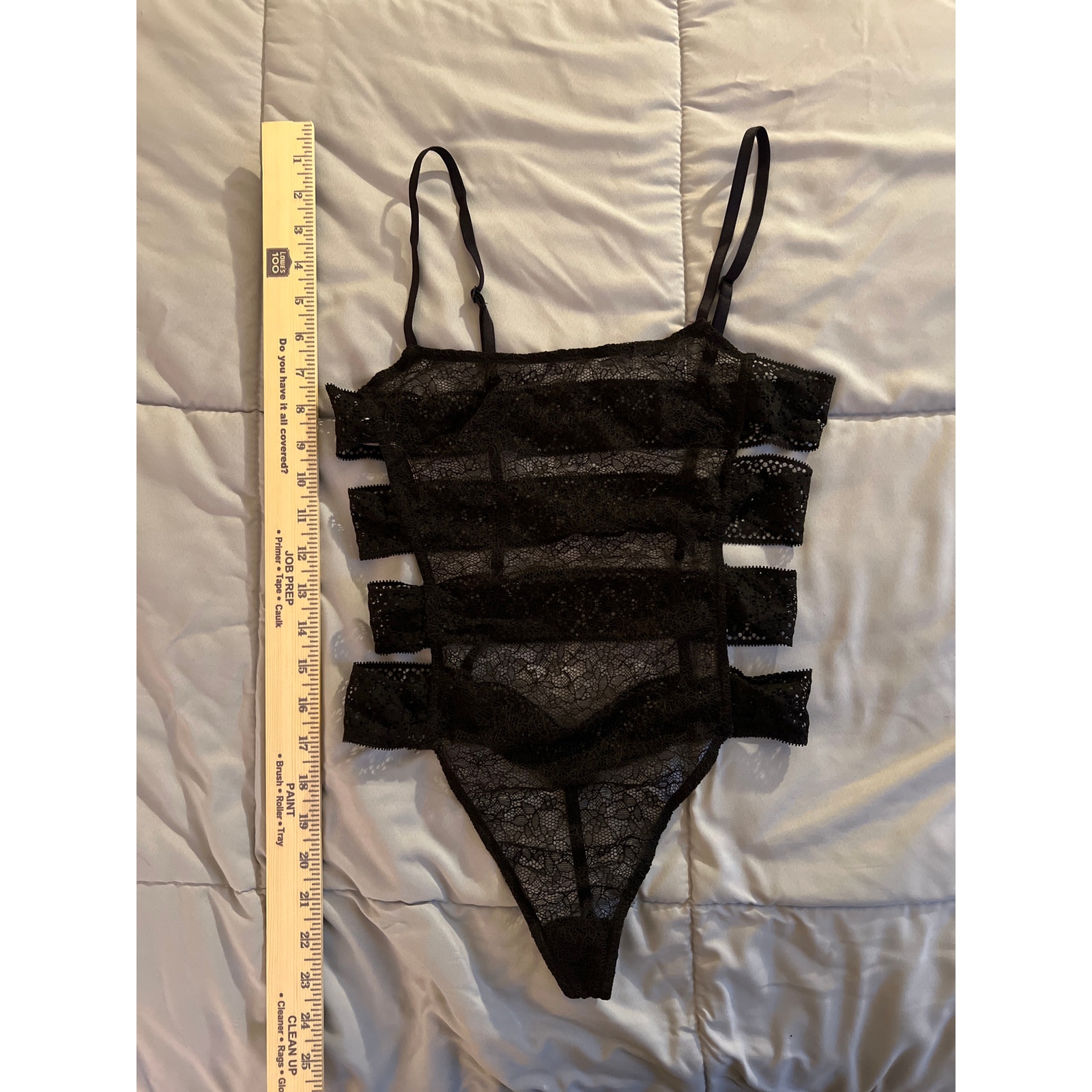 Victoria’s Secret very sexy sheer, black lace banded Teddy size S NWOT