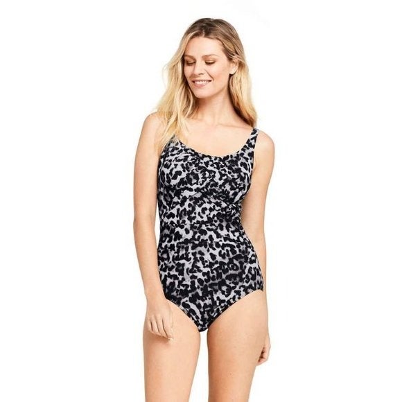 Lands End SlenderSuit Carmela Tummy Control Scoop Neck One Piece Bathing Suit