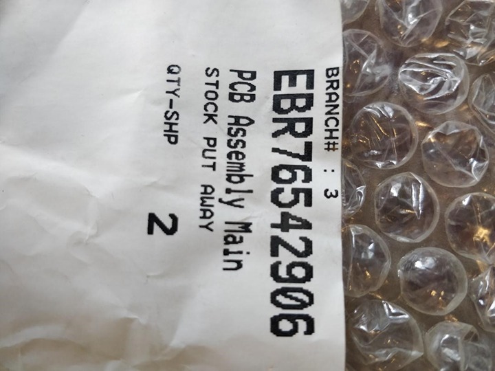 EBR76542906 Main control for LG dryer.