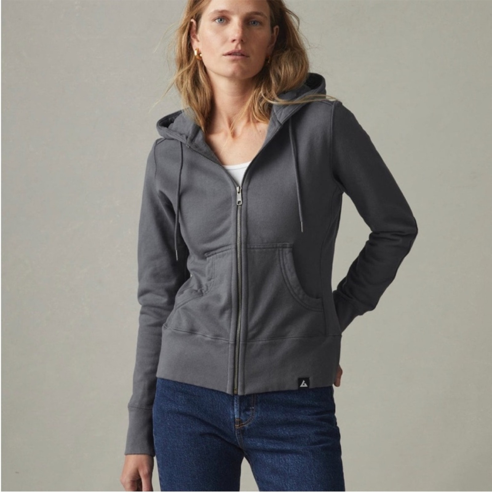 American Giant Sweatshirt Full Zip Up Hoodie Size Small Gray Made in USA