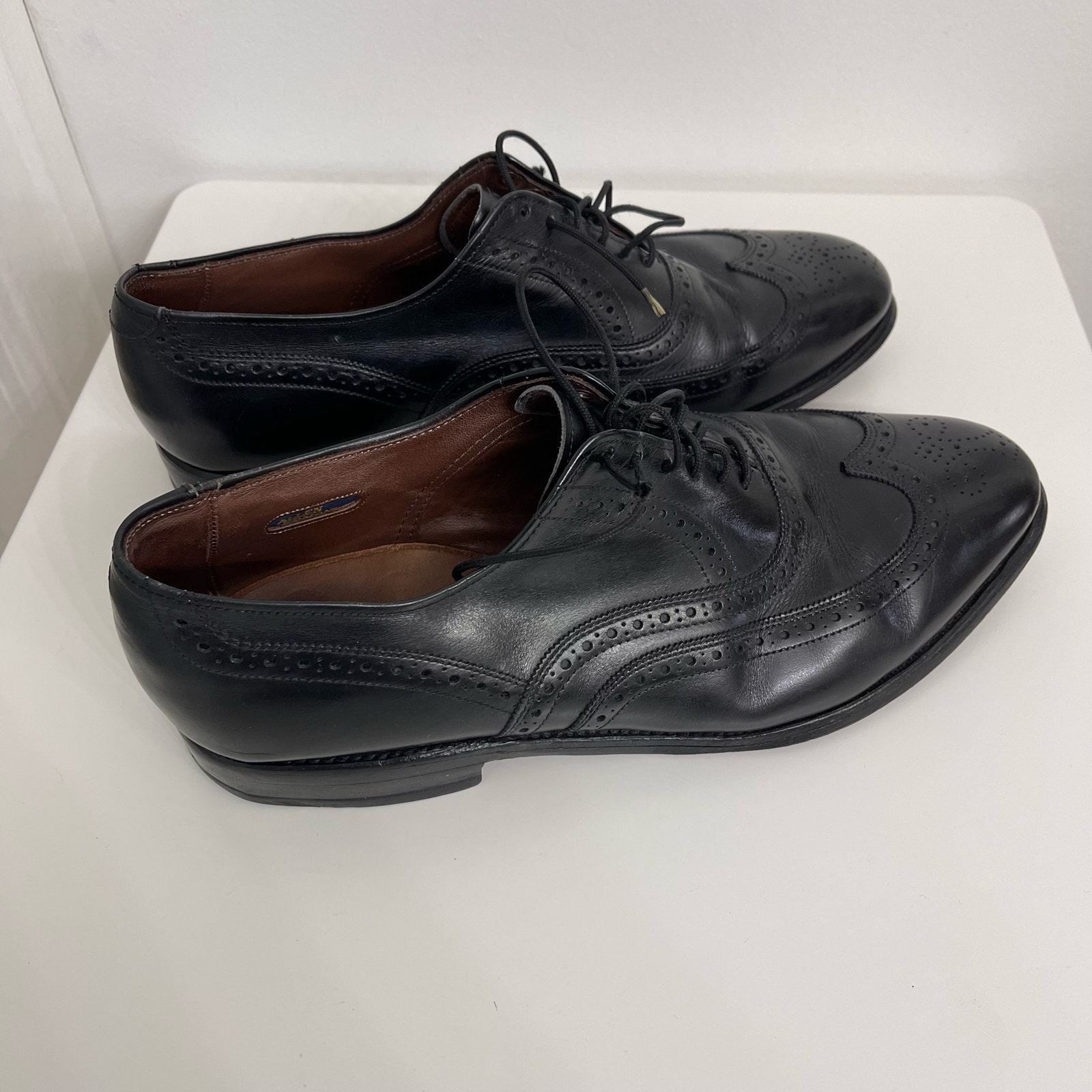 Allen Edmonds Leather Wingtip Oxford Dress Shoes Black Formal Classy Sz 9.5