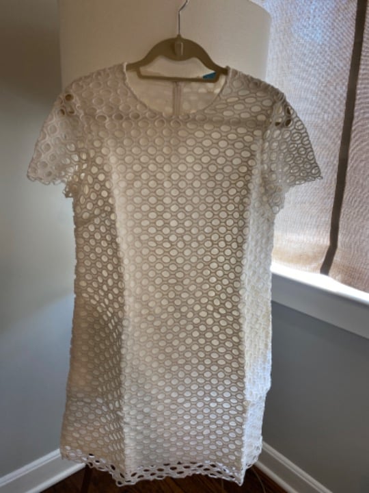 J McLaughlin white crew neck dress - Med