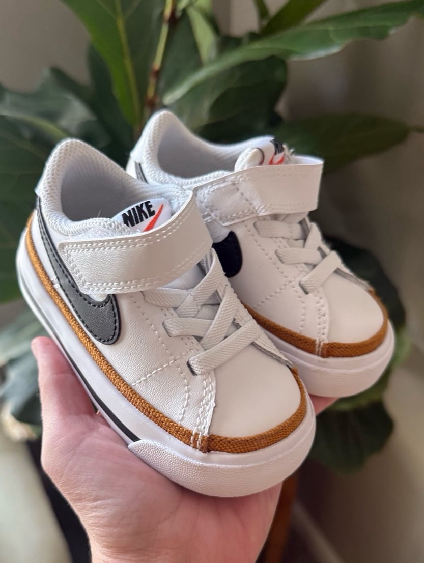 Nike Court Legacy White & Black desert ochre shoes sneakers 5c