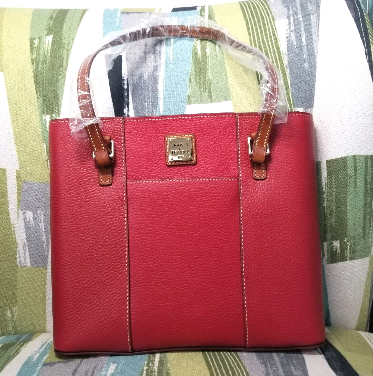 Dooney & Bourke Pebble Grain Leather Small Lexington Shoulder Bag Tote In Red