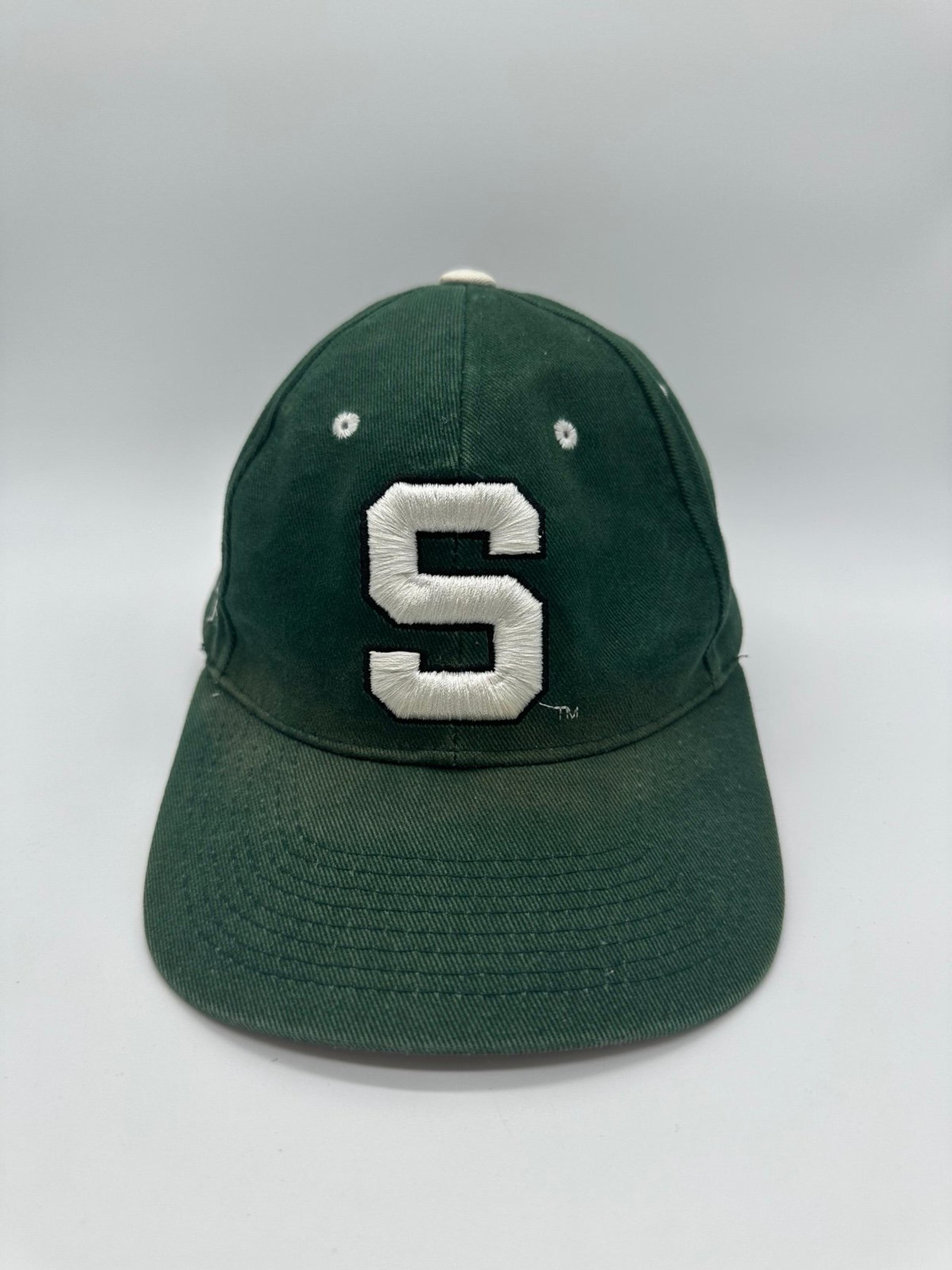 Michigan State Spartans Baseball Cap Hat Vintage Green White One Size Adjustable