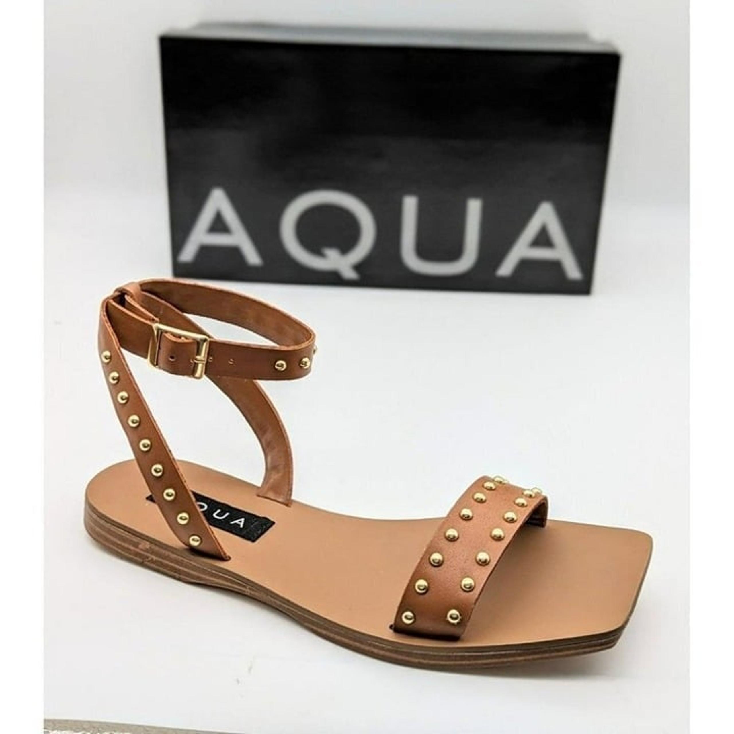 Aqua Sophy Women's Leather Square Toe Ankle Strap Size 6.5 (MSRP $78)