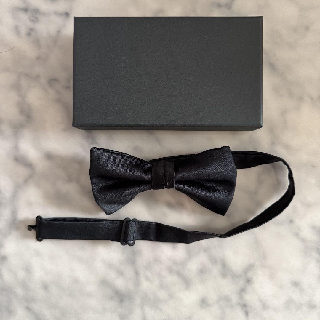 Black Satin Bow Tie with Box
