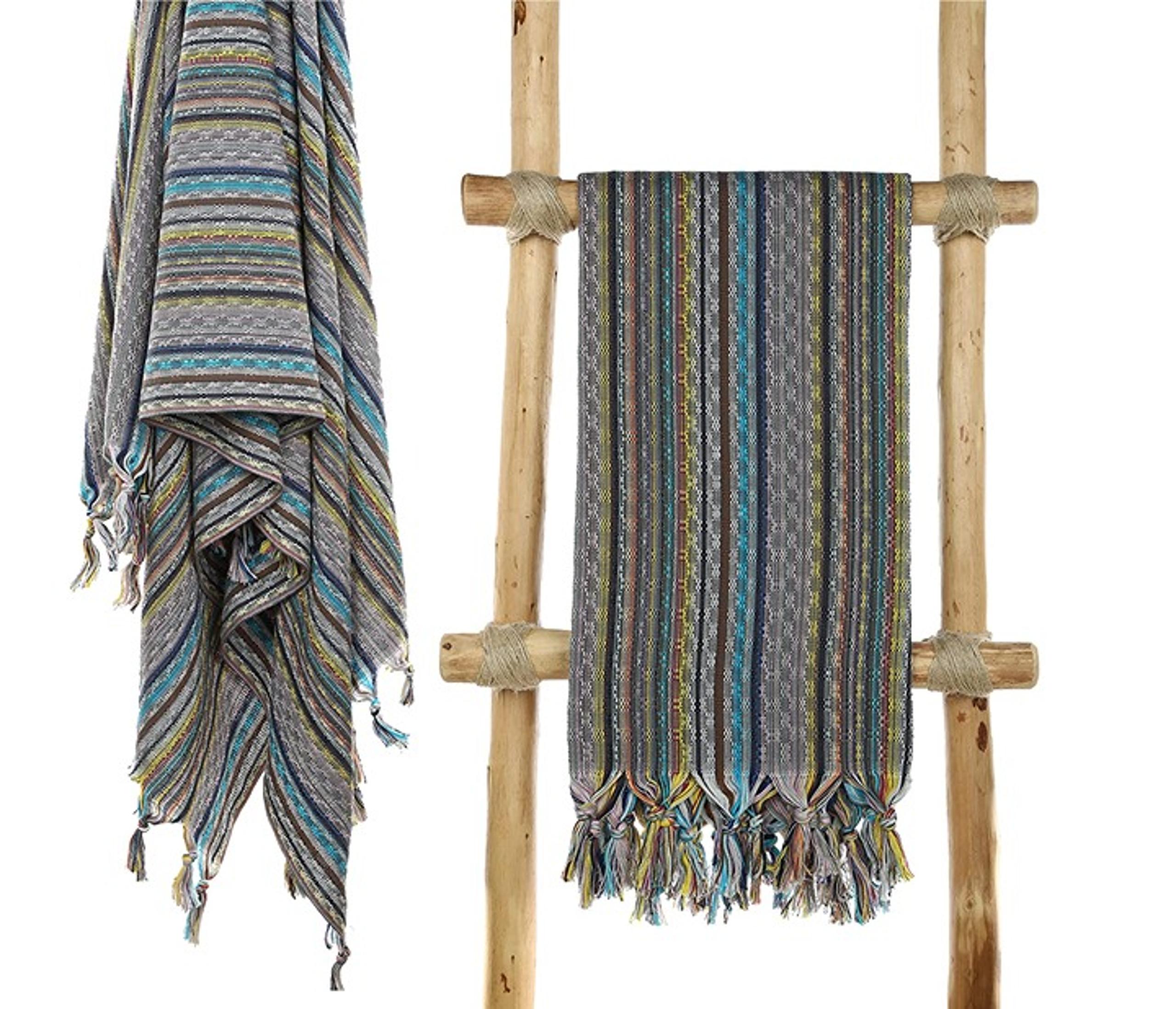 Sand Free Gray Bohemian Towel - Turkish Cotton Beach Bath Boho Towels