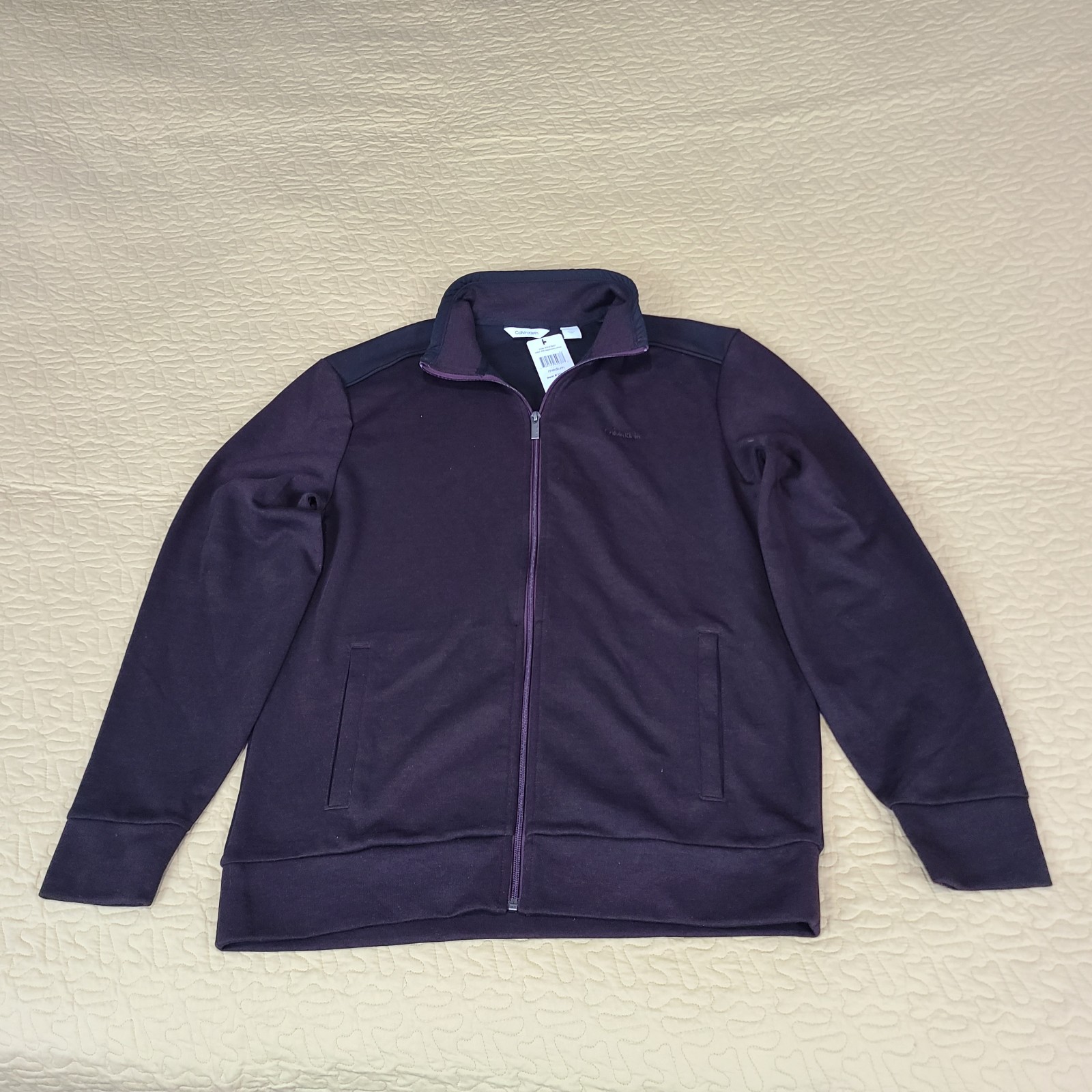 Calvin Klein mock neck full zip track jacket size M