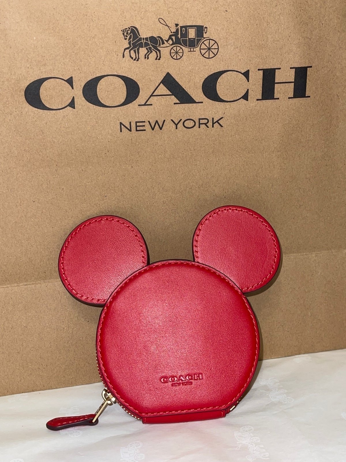 Coach ~ Disney Mickey Ears Coin Purse Red