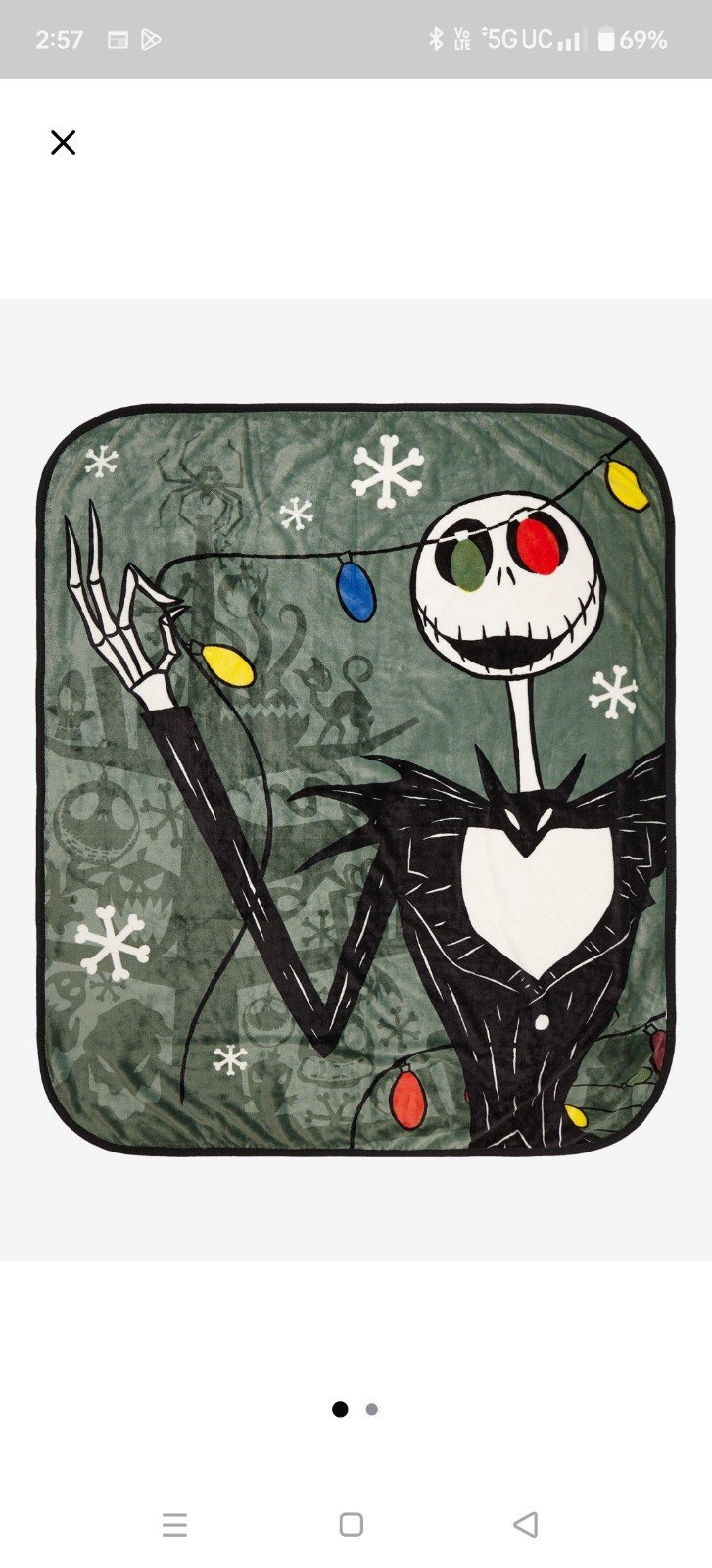Disney The Nightmare Before Christmas Jack Skellington Double-Sided Throw