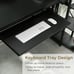 L Shaped Computer Desk 63'' Corner Gaming Desk with Keyboard Tray & LED Lights