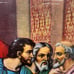 Vintage Jesus Lithograph The Last Supper Gold Frame Print
