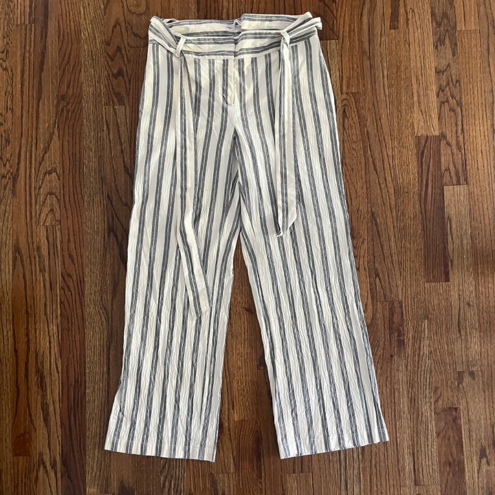 Rebecca Minkoff Pants & Jumpsuits Grey And Cream Striped Pants Size 10