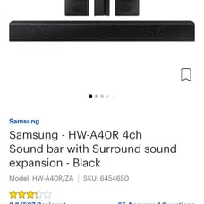 Samsung - 4ch Soundbar with Surround sound expansion Model HW-A40R