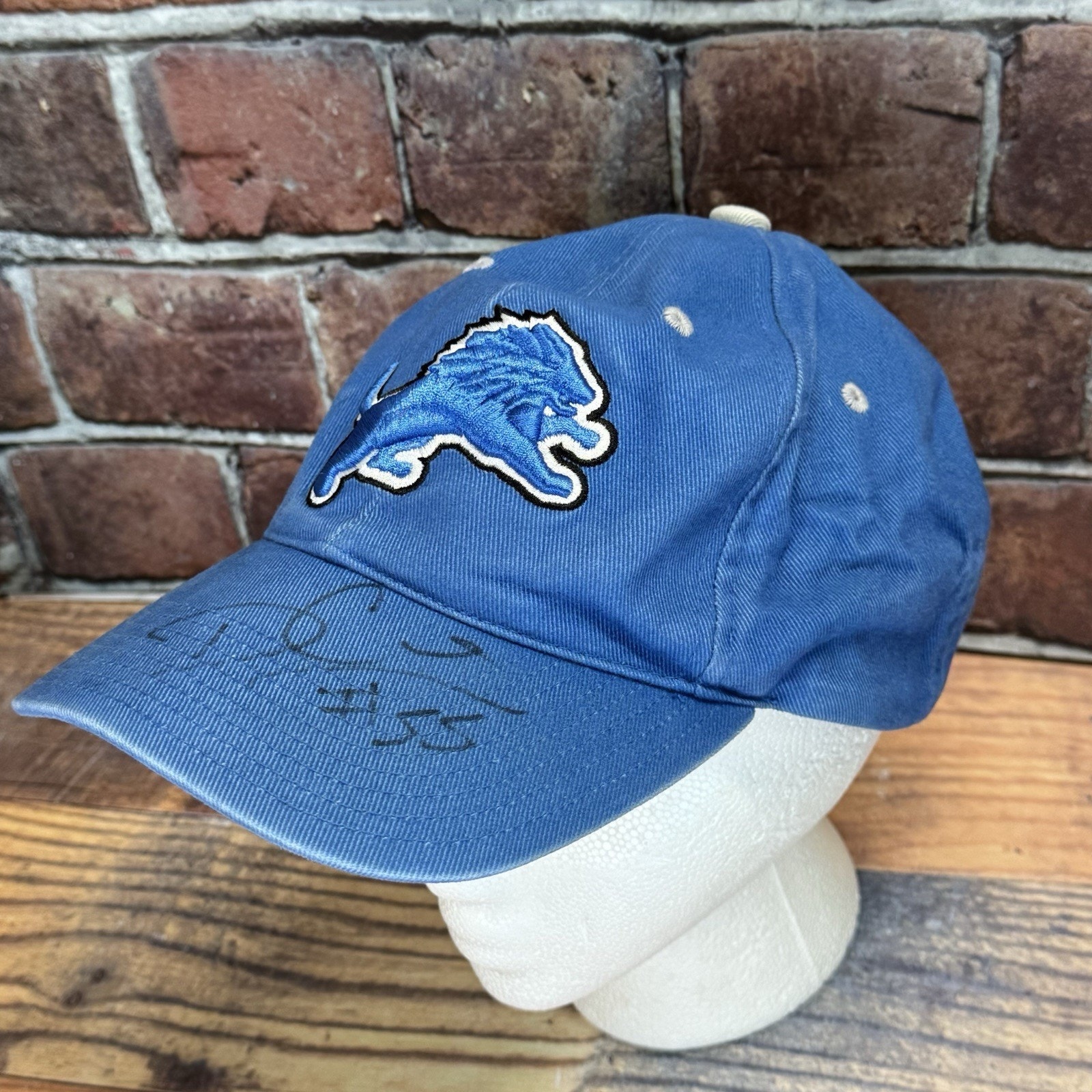 Vintage Detroit Lions Donte Curry #55 Autographed Signed NFL Cap Hat