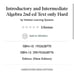 Introductory and intermediate Algebra