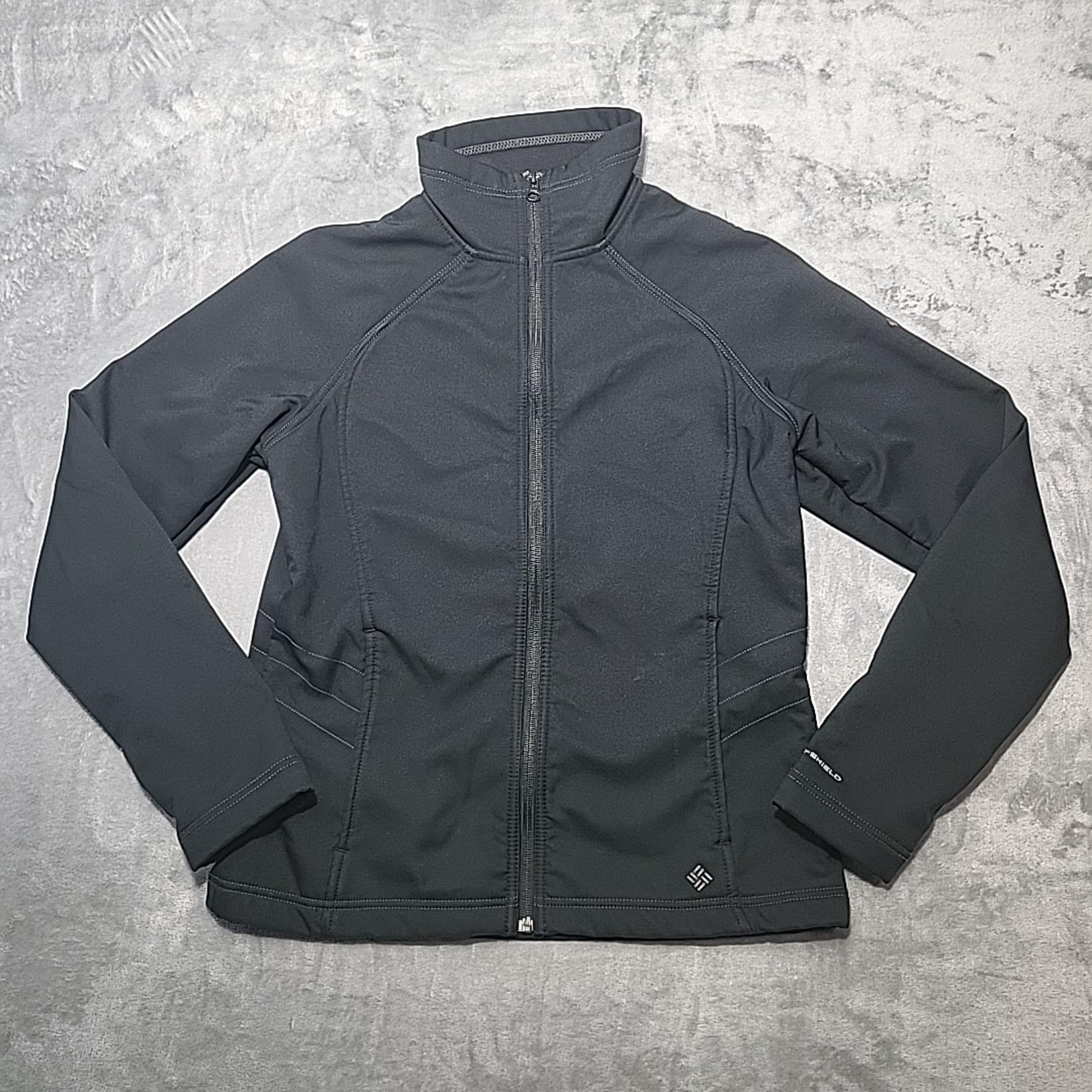 Columbia Jacket Women's M Black Full Zip Softshell Omni-Shield Water Resistant