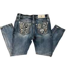 Miss Me Angel Wings Easy Crop Jeans 26