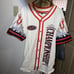 Nike Americana Top Flames Button Shirt White Orange MSRP 85 Size Medium M Fire