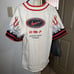 Nike Americana Top Flames Button Shirt White Orange MSRP 85 Size Medium M Fire