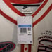 Nike Americana Top Flames Button Shirt White Orange MSRP 85 Size Medium M Fire