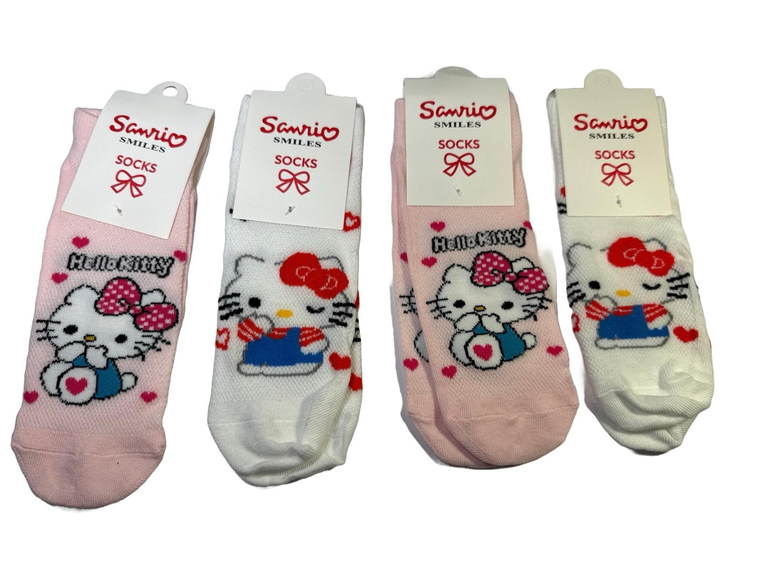 Set of 4 Sanrio Smiles Hello Kitty Socks Inspired Women’s Kawaii