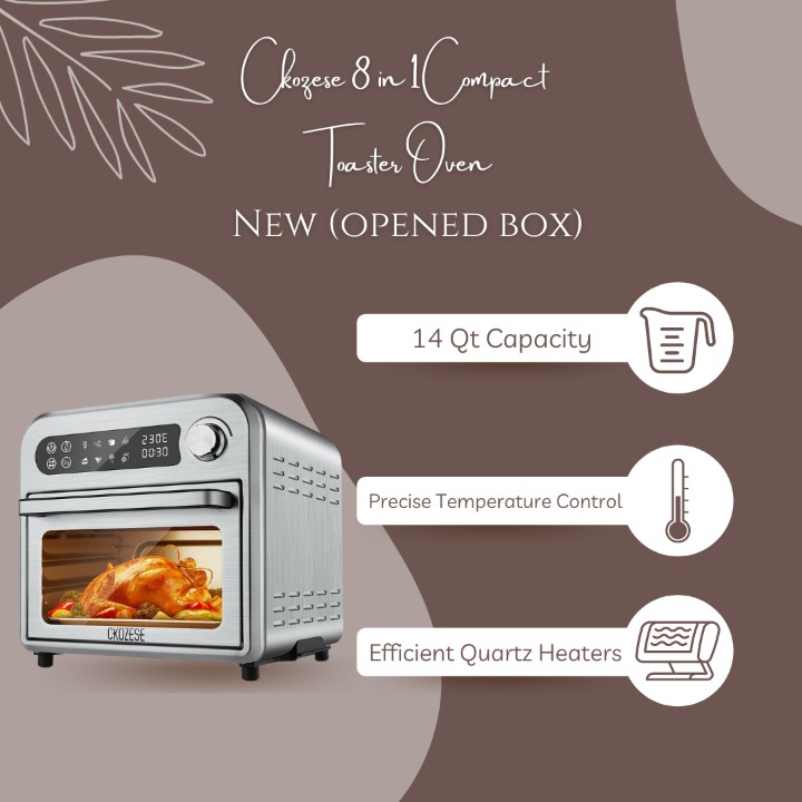 Ckozese 8 in 1 Compact Toaster Oven Air Fryer FM1051