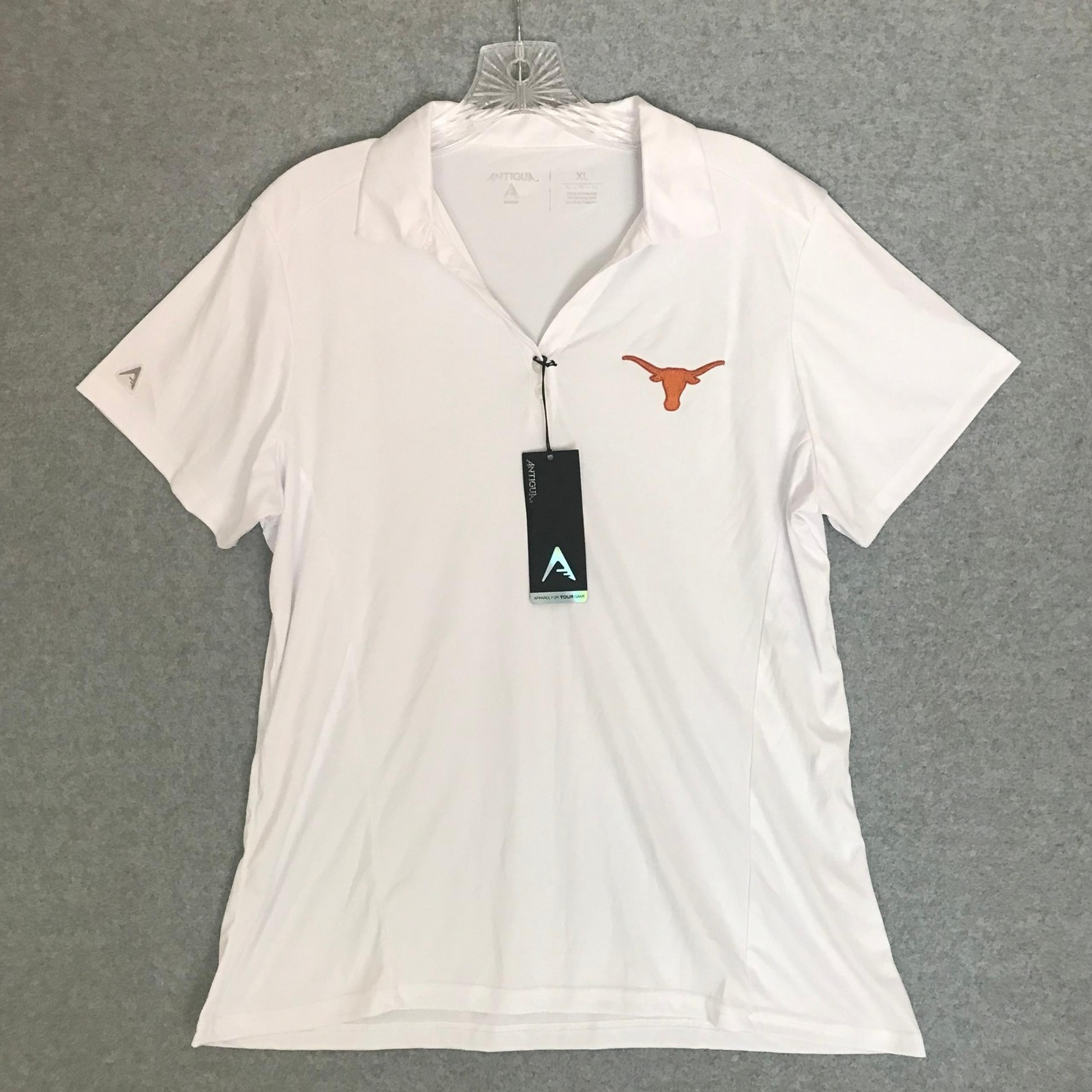 NEW! Antigua Texas Longhorns Womens Polo Shirt NCAA Collared Athletic White XL