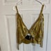 NWT Ramy Brooke silk Exclusive Adriana metallic crop top size 6
