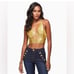 NWT Ramy Brooke silk Exclusive Adriana metallic crop top size 6