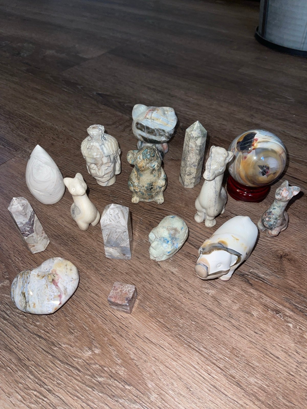 Crystal mookaite and calcite mix set