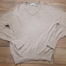 Vintage Christian Dior Sweater Pullover Medium Men tan brown 100% Orlon Acrylic