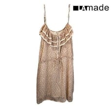 LAMade Spaghetti Strap Ruffle Tie Waist Floral Summer Mini Dress