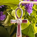 .925 SS // ANKH PENDANT/HERKIMER DIAMOND