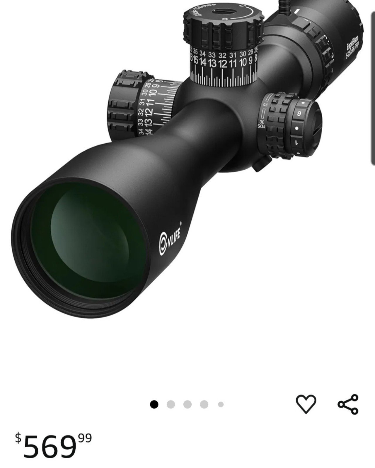CVLIFE EagleBlaze ED 5-25x56 FFP Rifle Scope