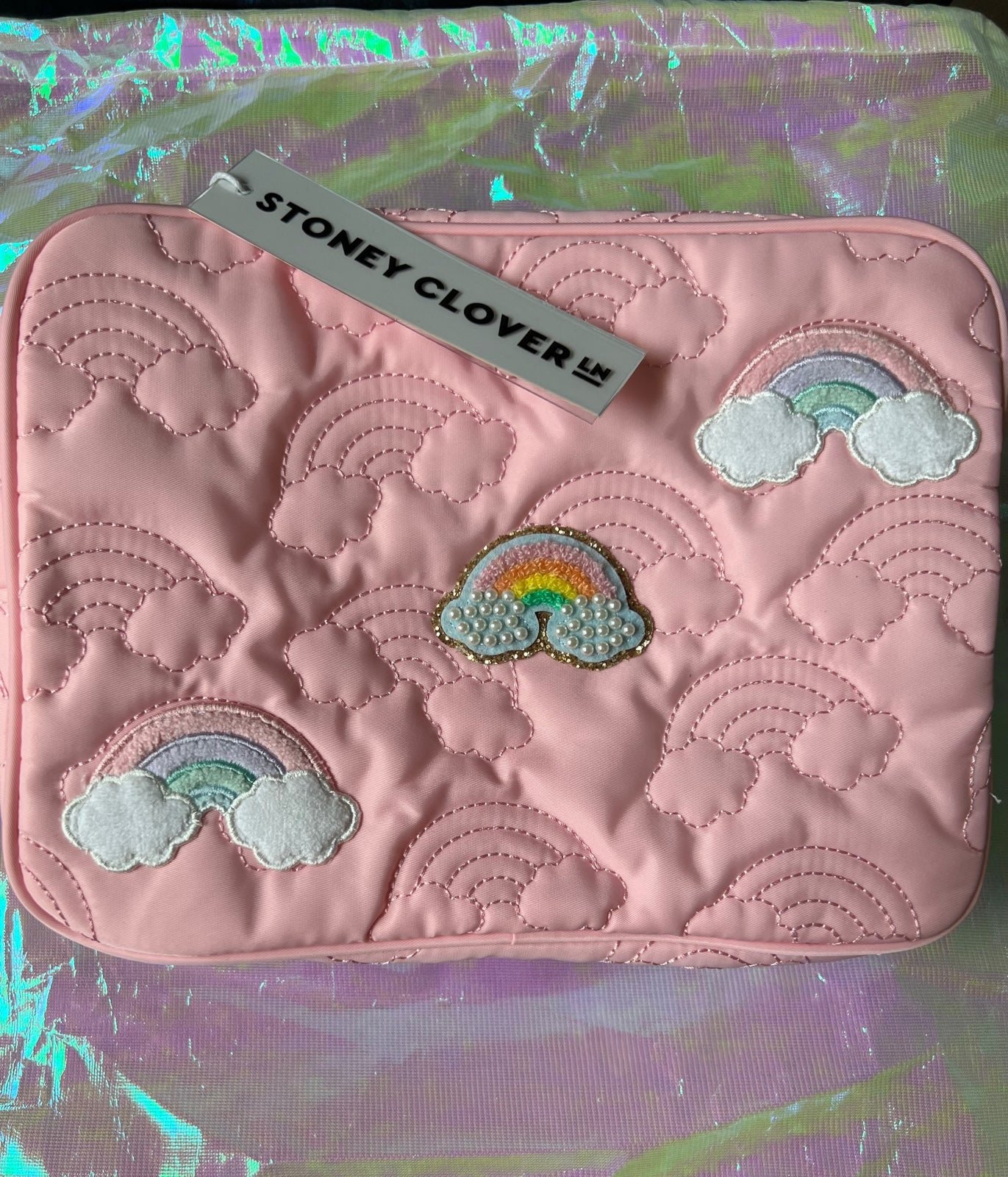 RARE NWT Sold out Stoney Clover large over the rainbow puffy pouch RARE NWT Sold out Stoney Clover large over the rainbow puffy pouch