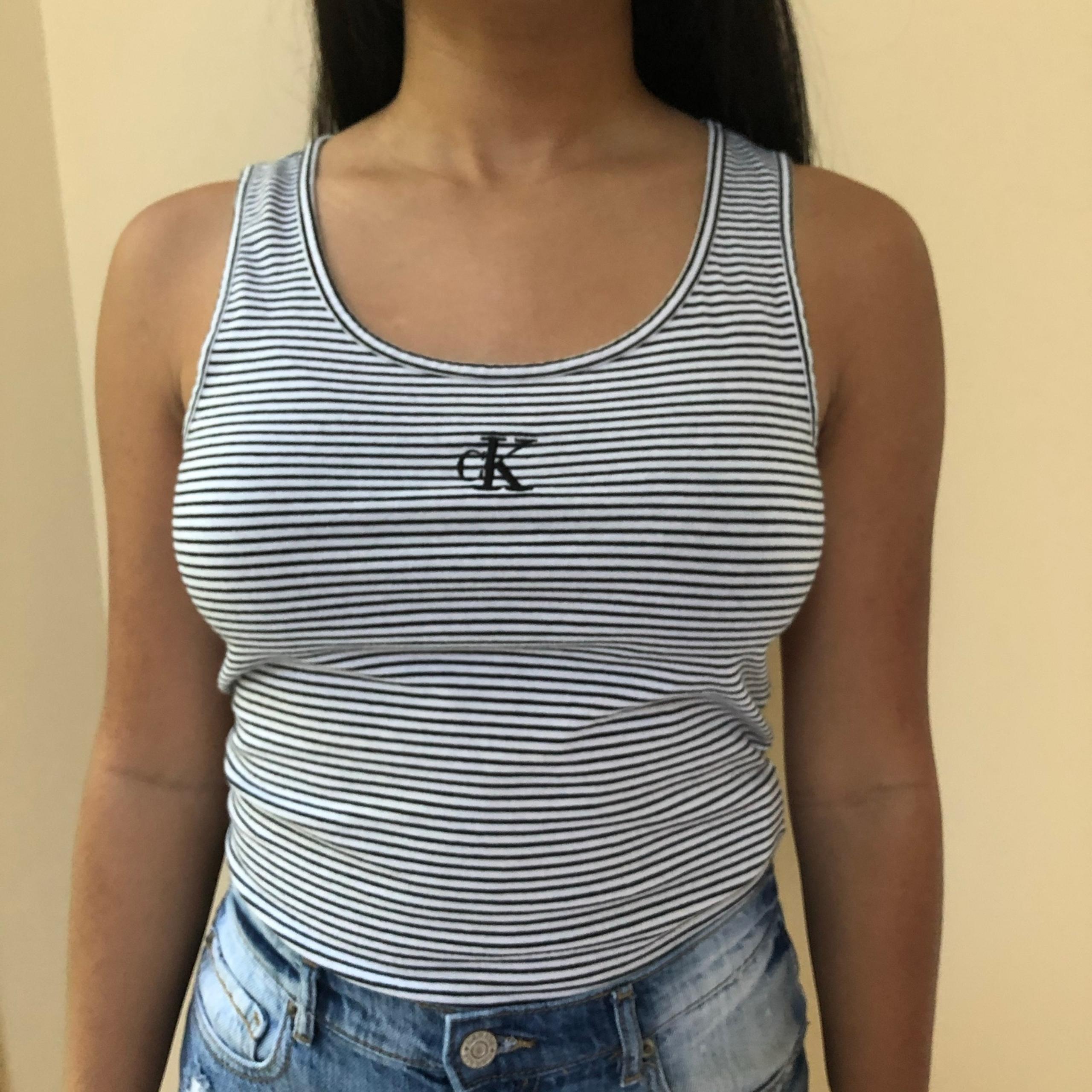 Calvin Klein Y2K Striped Tank Top Women’s Size Small