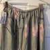 VTG 90s Maxi Skirt Rayon Floral Sage Green Pink Flowers Fairy Whimsical Women 14