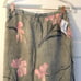 VTG 90s Maxi Skirt Rayon Floral Sage Green Pink Flowers Fairy Whimsical Women 14