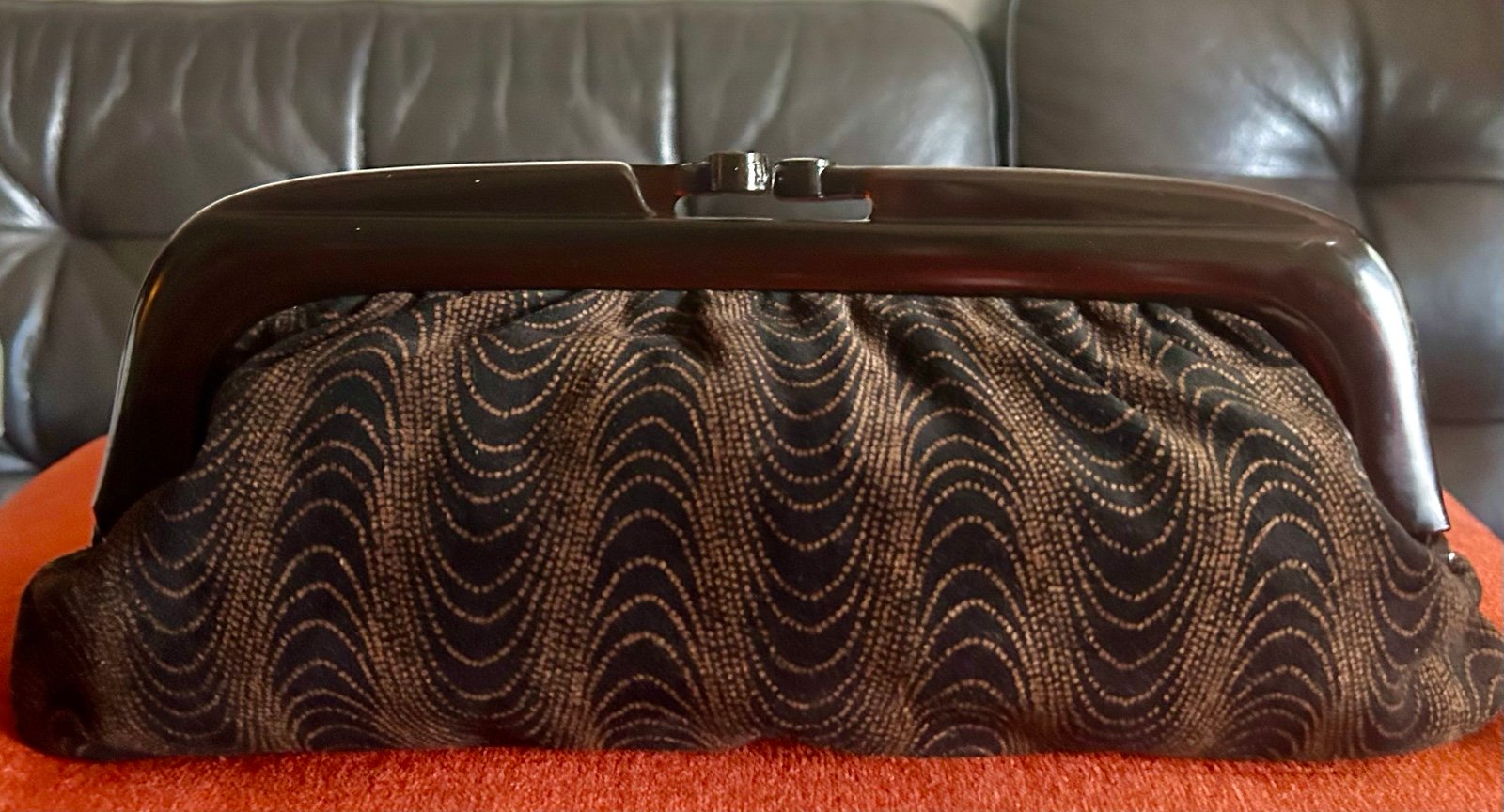 Vintage - Cappagallo 1970s Dark & Light Brown Suede Textured Snap Clutch Purse