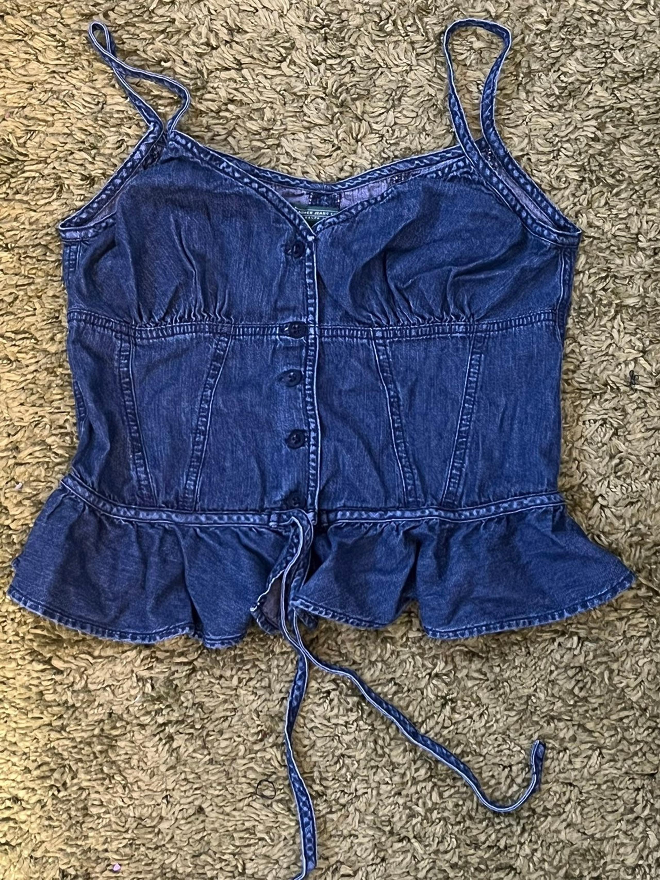 womens ralph lauren jean/corset-like tanktop