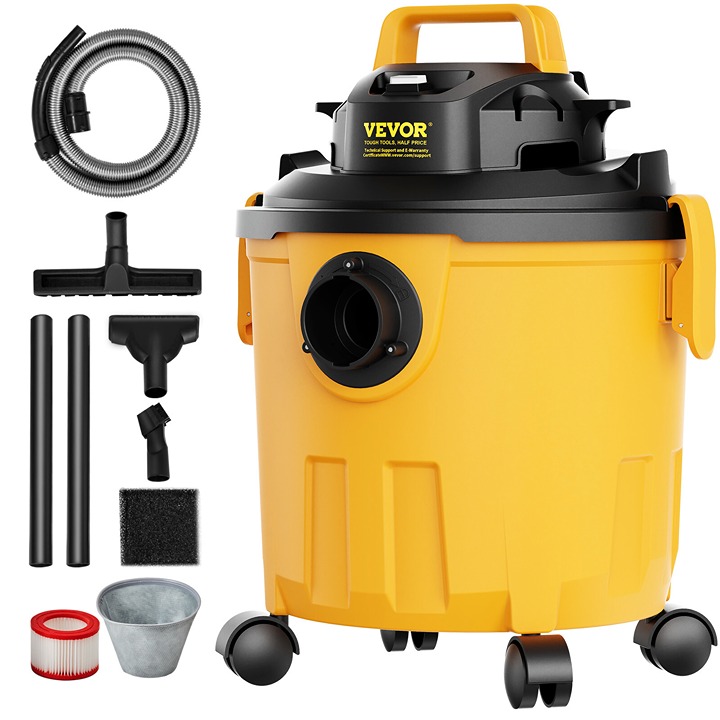Wet Dry Shop Vac Vacuum 5 Gallon 6 Peak HP Cleaner Portable Hose Blower